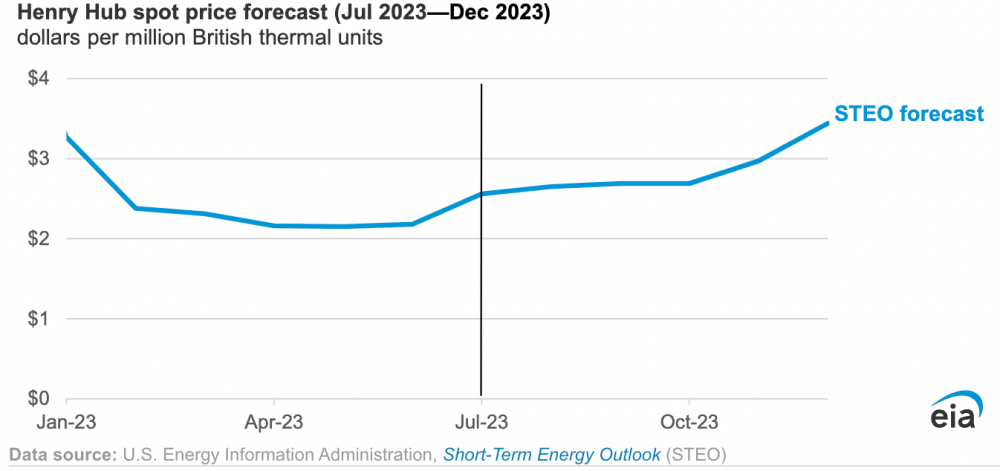 供大于求，2023年上半年美国天然气现货价格下跌34%