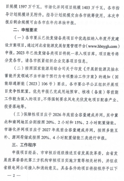 30GW！河北启动2024年风、光年度指标申报！