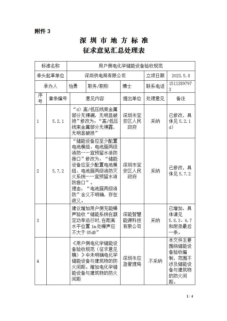 深圳出台两项用户侧储能标准