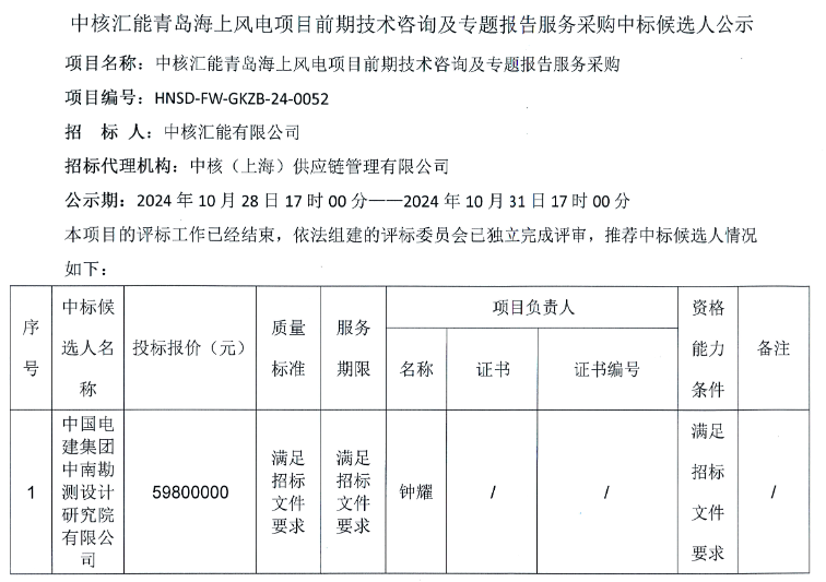 山东又一海上风电项目启动前期招标！